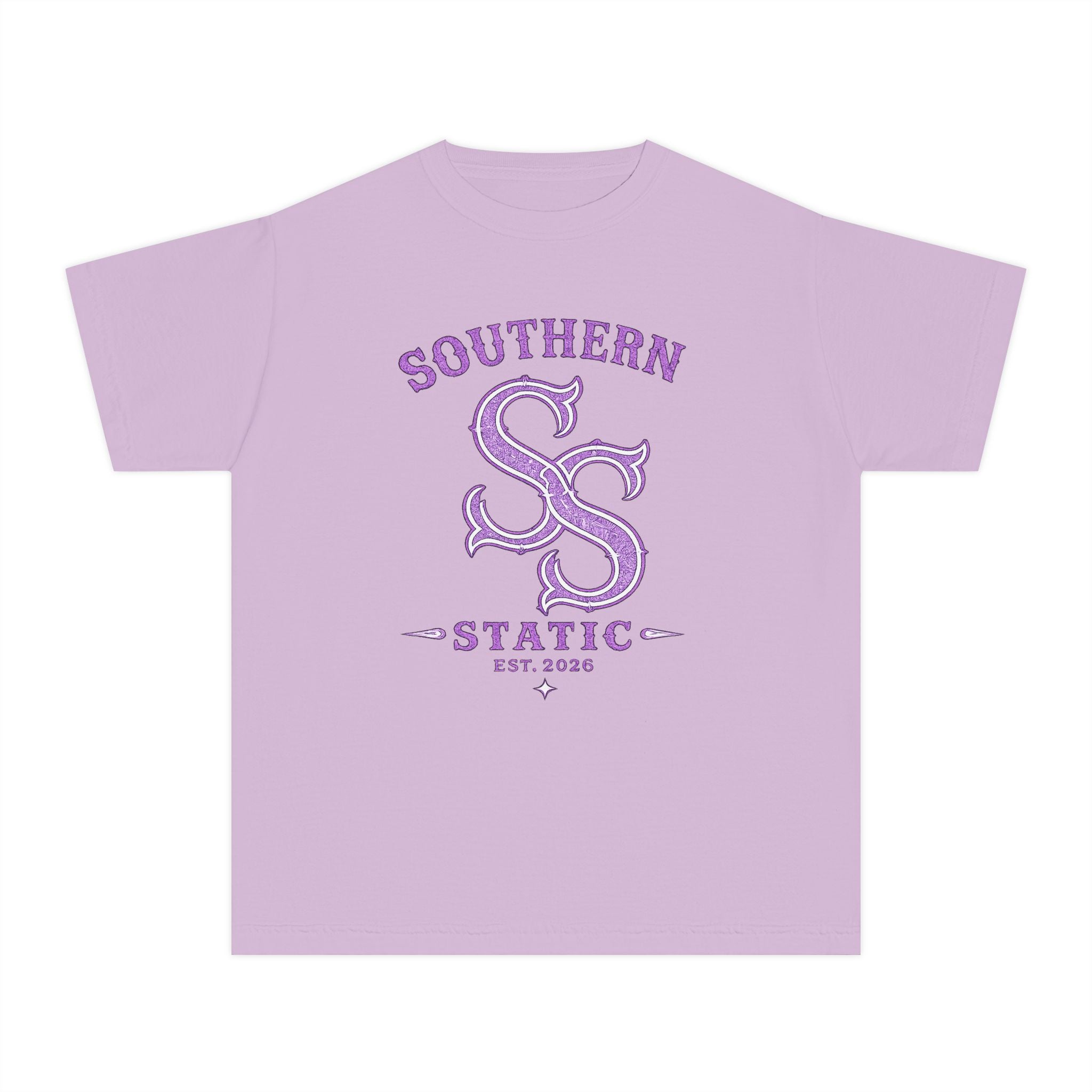 Southern Static Youth Tee — Yellow Graphic SS Logo Shirt