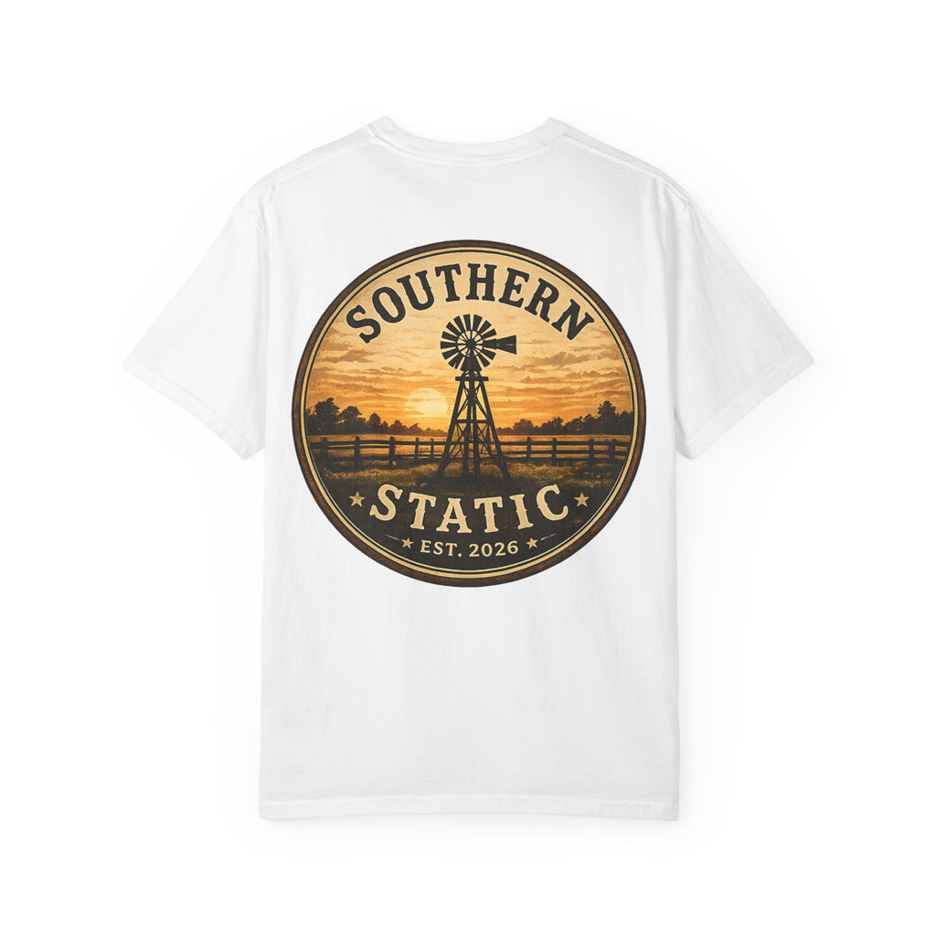 Southern Static Windmill T-Shirt — Vintage Sunset Graphic Tee