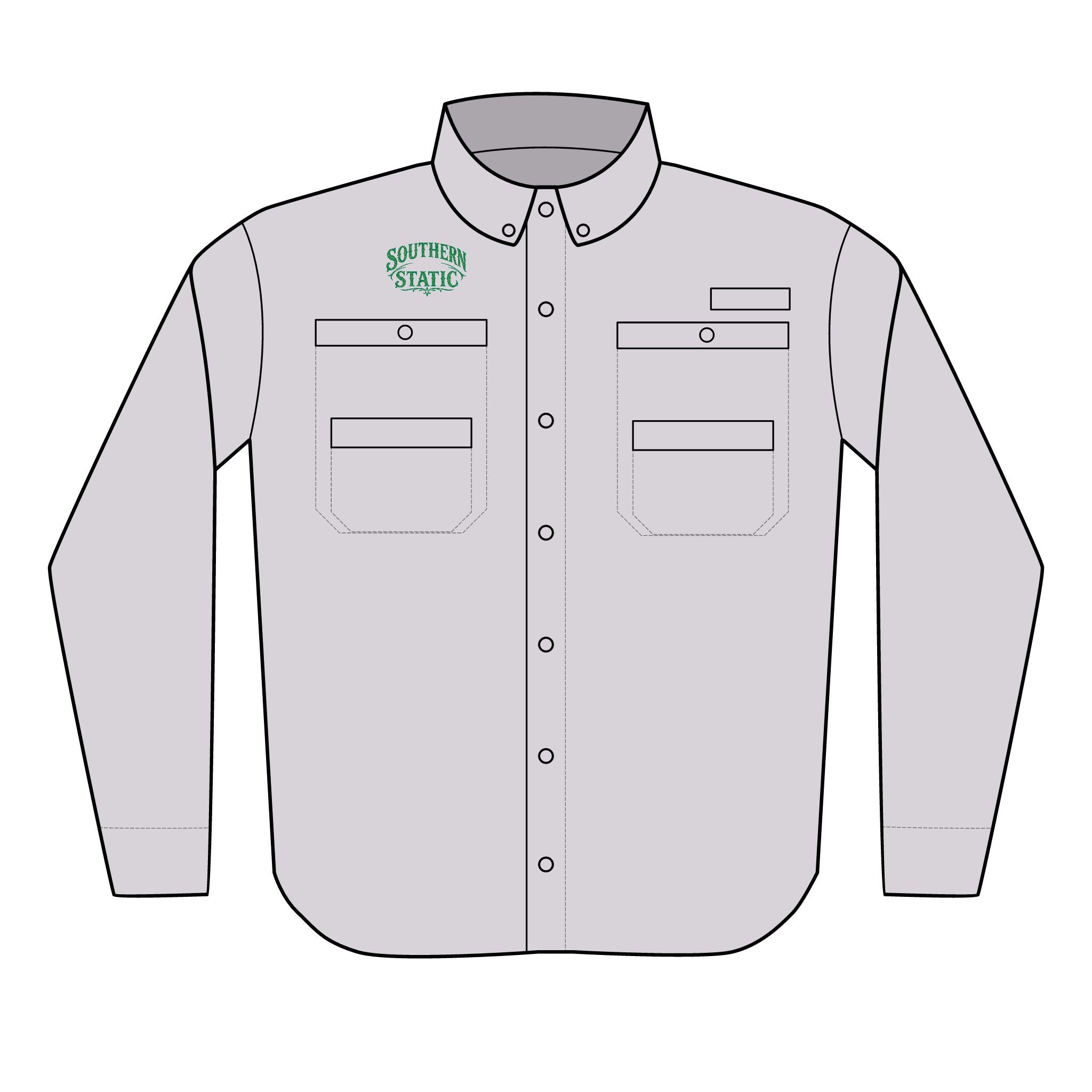 Southern Stogie embroidery Shirt | Fishing Utility Button-Up