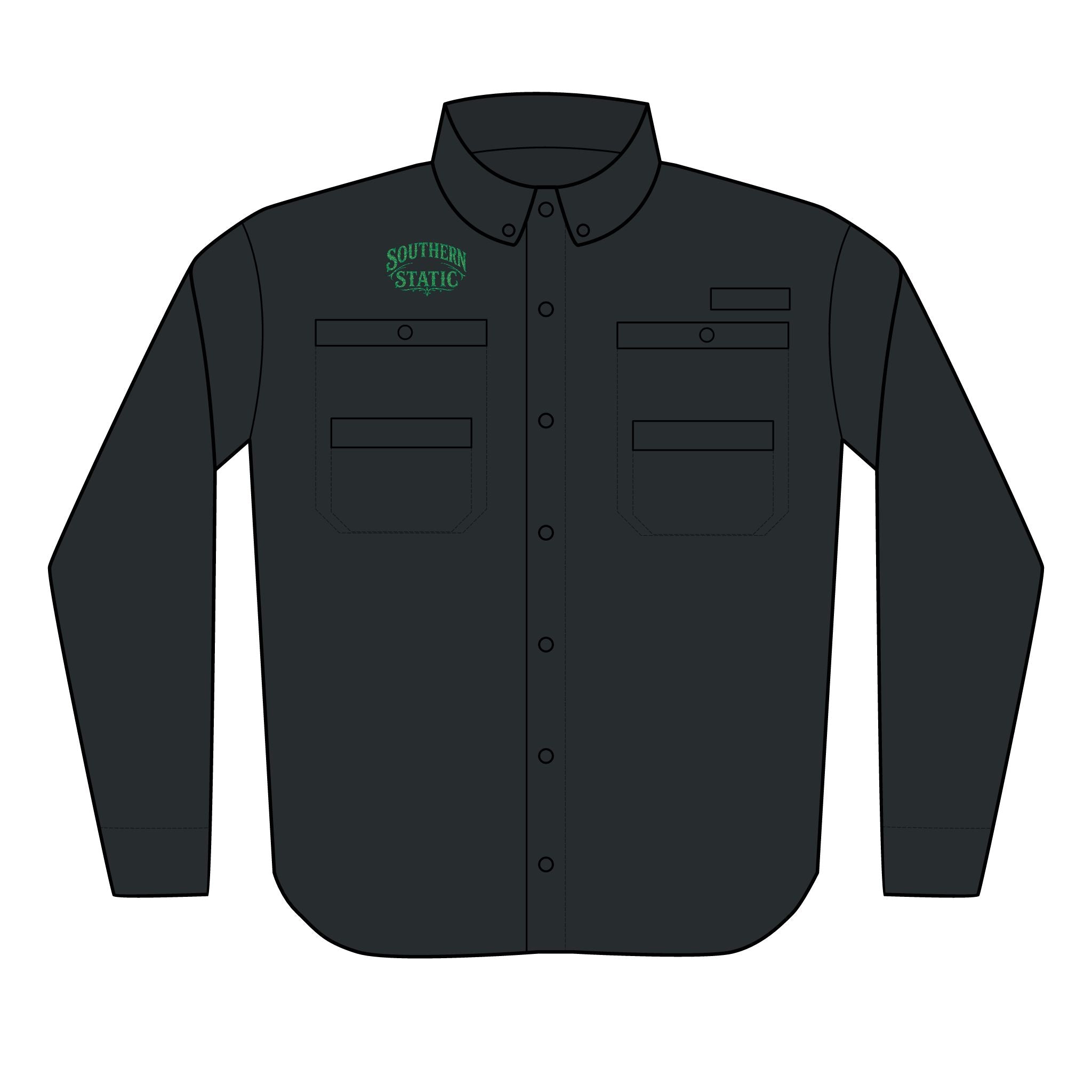 Southern Stogie embroidery Shirt | Fishing Utility Button-Up