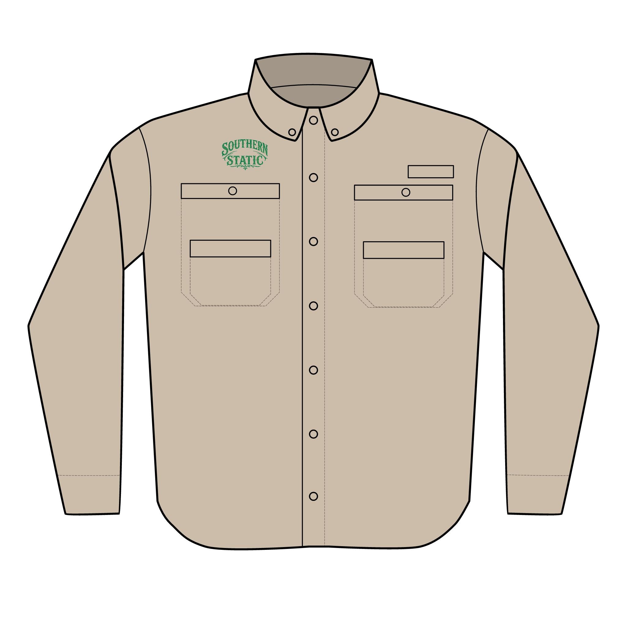 Southern Stogie embroidery Shirt | Fishing Utility Button-Up
