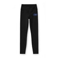 Leggings — Black Luxe High-Waist Leggings with Small Blue Floral Emblem