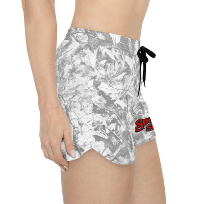 Southern Static Camo Women's Casual Shorts – Relaxed AOP Summer Lounge Shorts