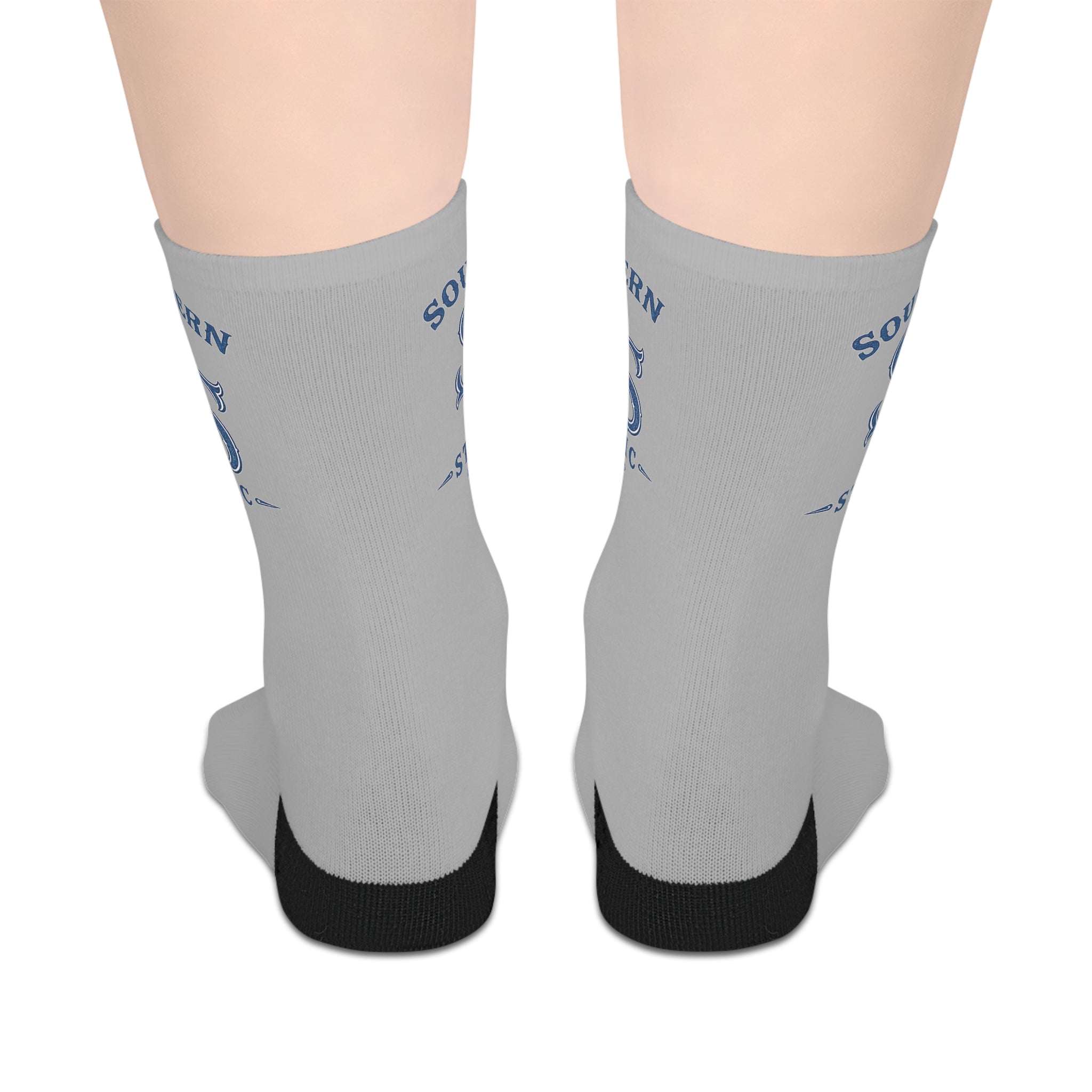 Southern Music Club Mid-Length Socks — Vintage Blue Logo Crew Socks
