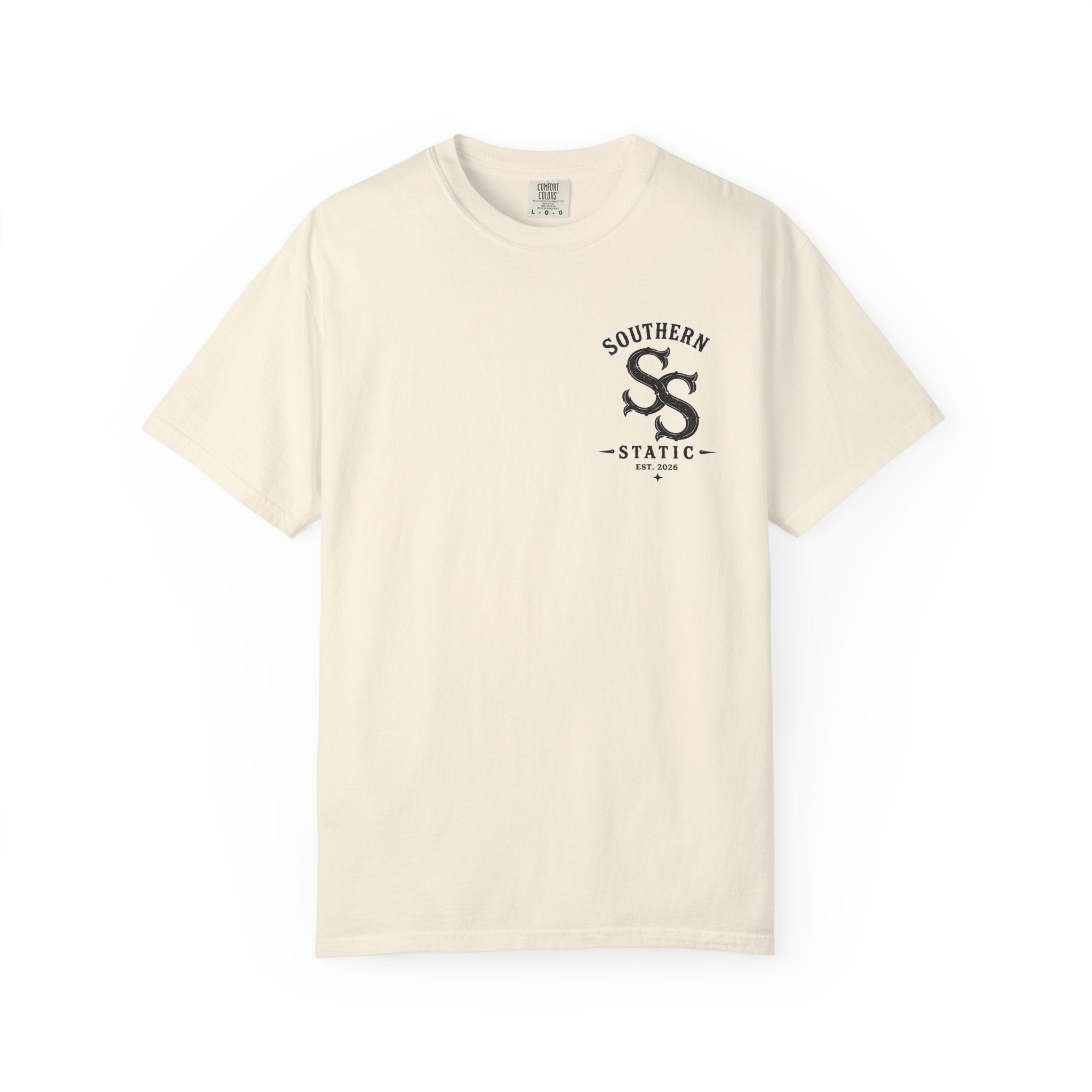 Southern Static T-Shirt — Vintage Farmer Logo Tee (Est. 2026)