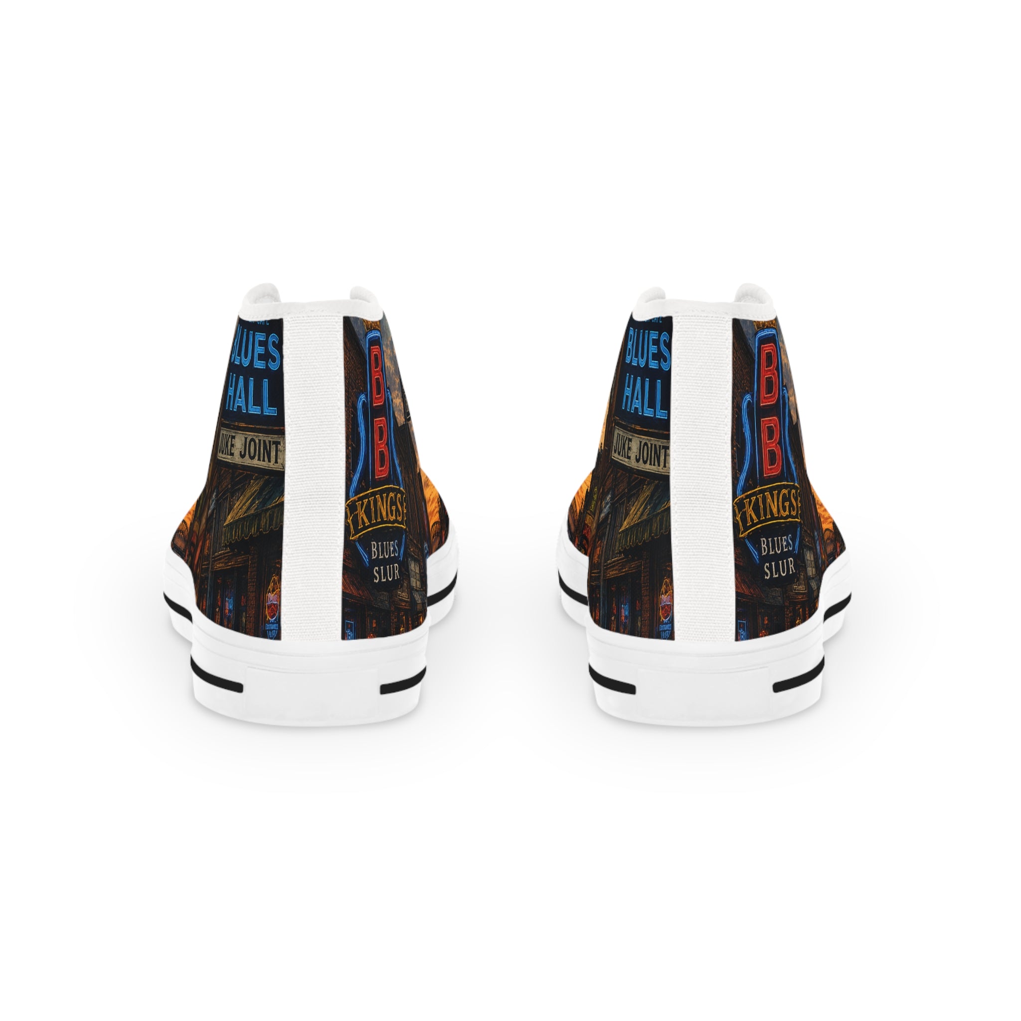 High Top Sneakers - Urban Sunset Cityscape Print