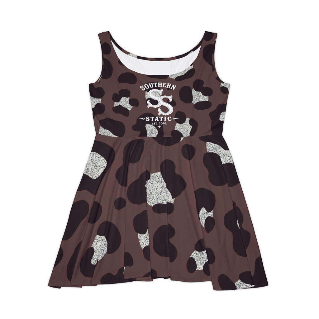 Southern Static Leopard Print Skater Dress — American Flag Graphic