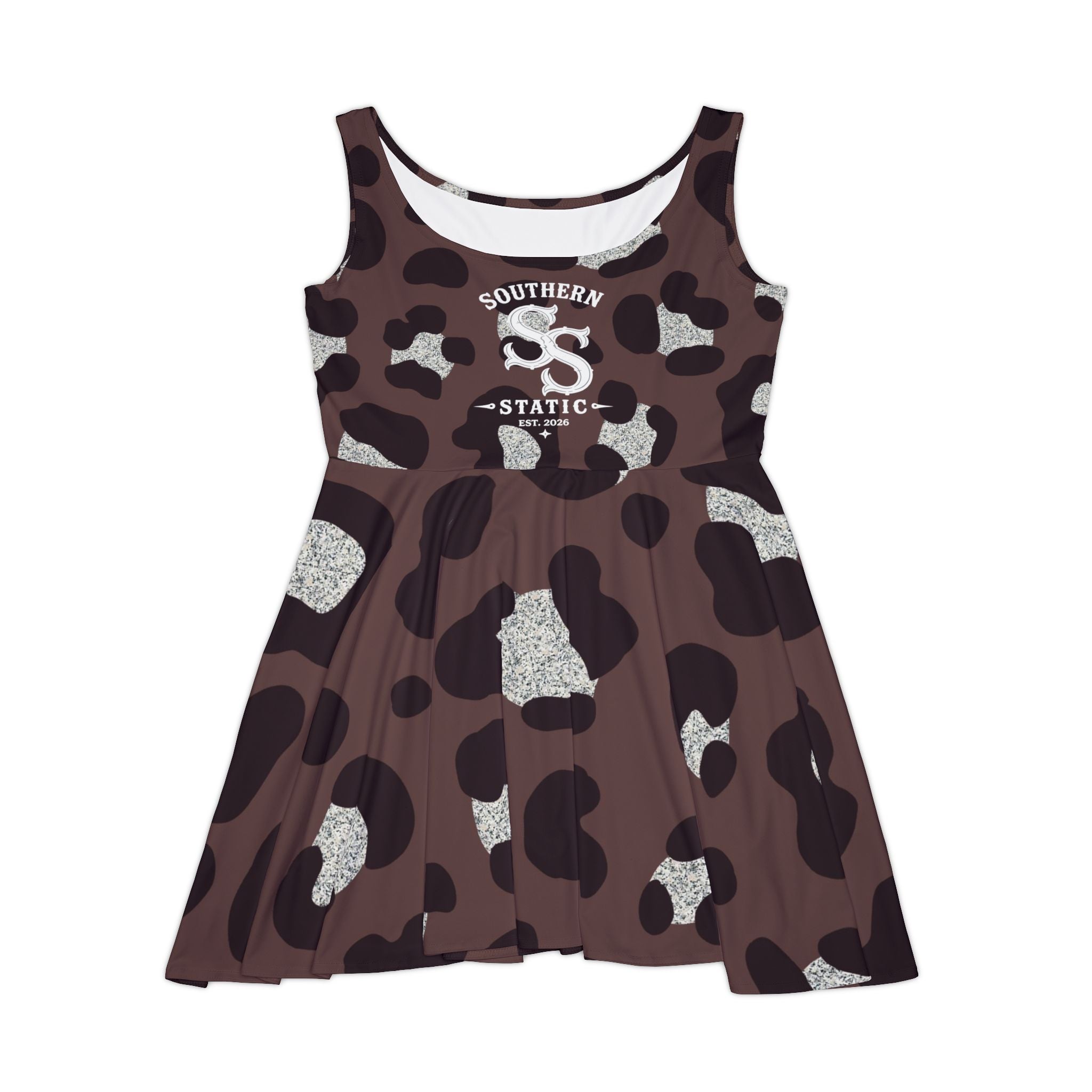 Southern Static Leopard Print Skater Dress — American Flag Graphic