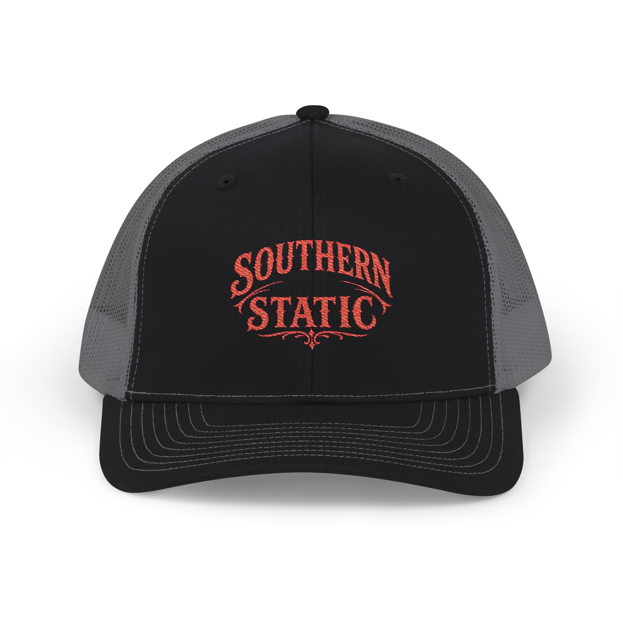 Southern Static Snapback Cap | Trucker Hat, Embroidered Logo, Retro Country