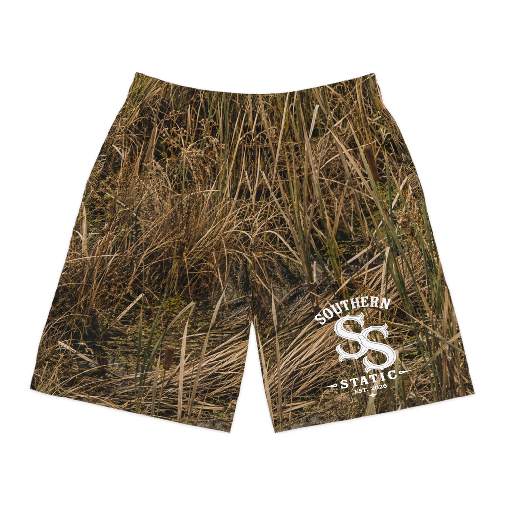 Camouflage Grass Print Jogger Shorts