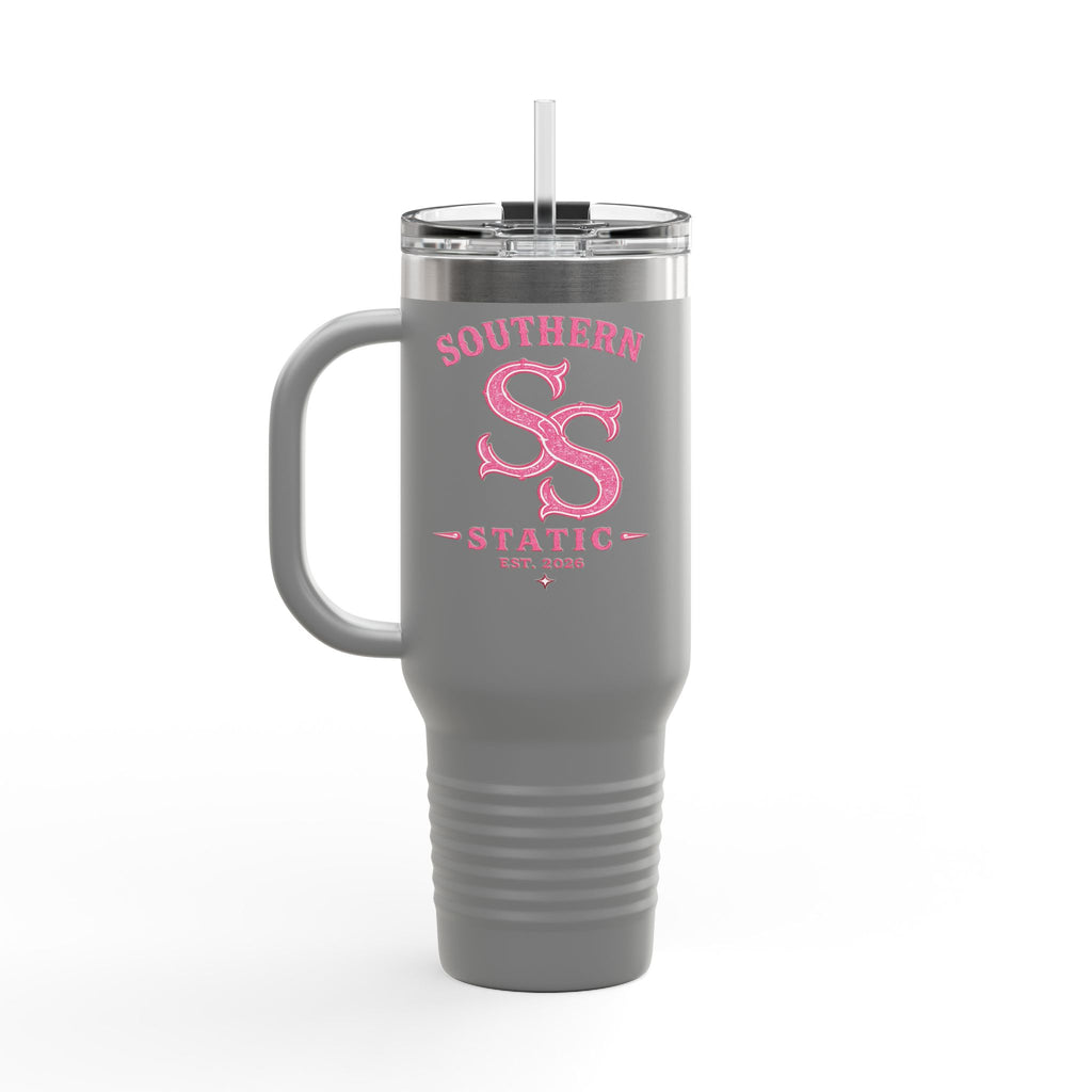 40oz Insulated Travel Mug — Southern Static Pink Logo