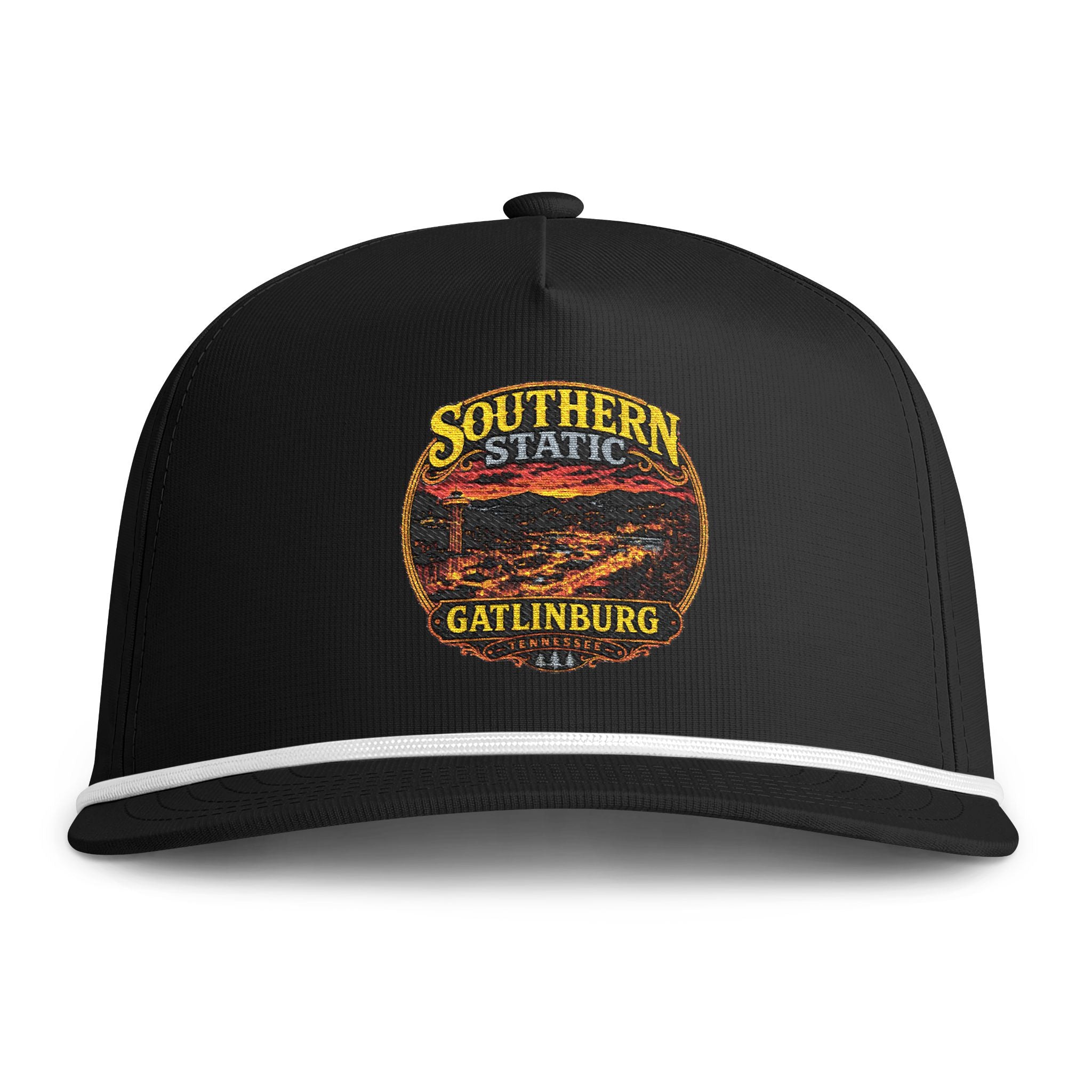 Sunwashed Rope Cap - Southern Static Gatlinburg Vintage Patch Hat