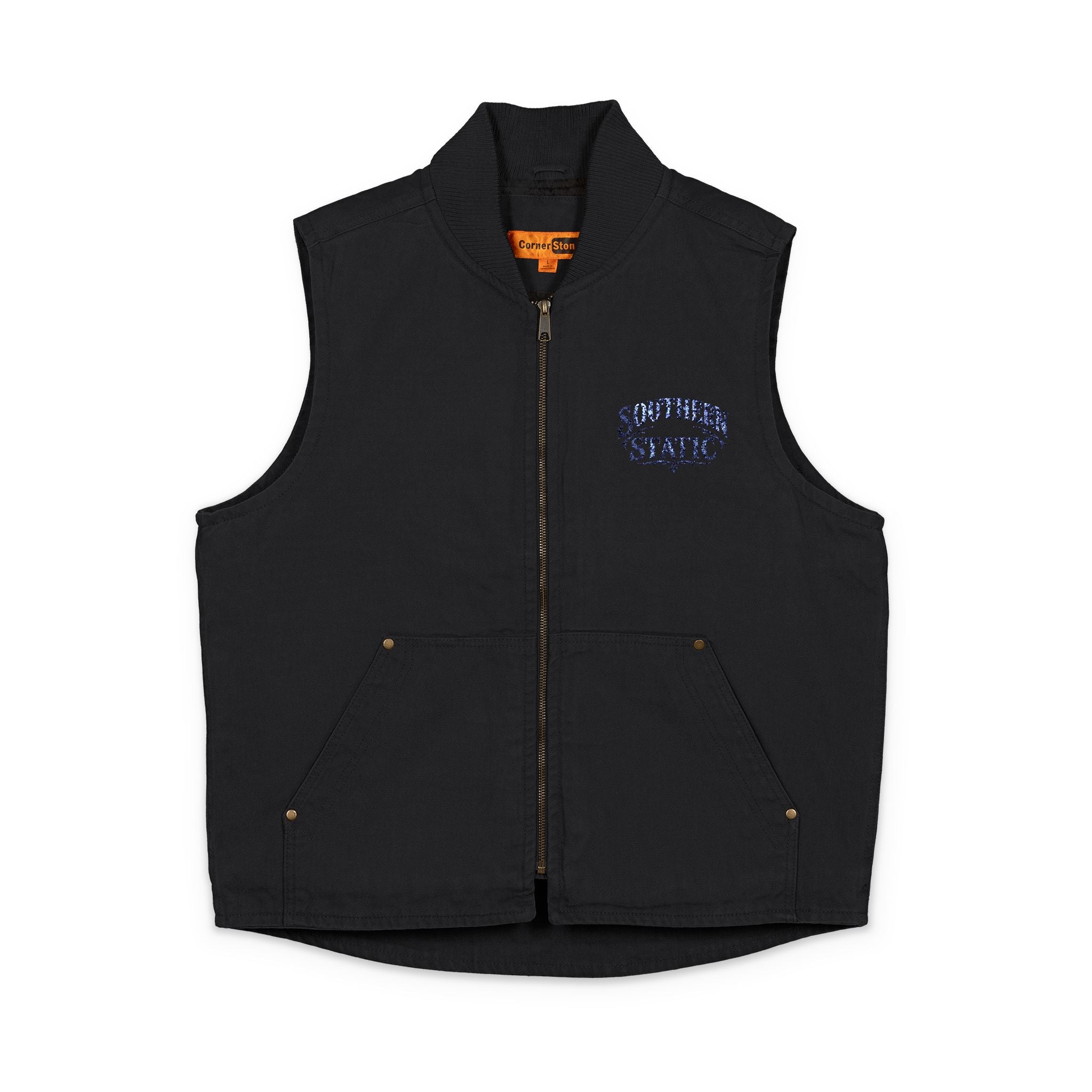 Embroidered Blue Sequin Heart Vest
