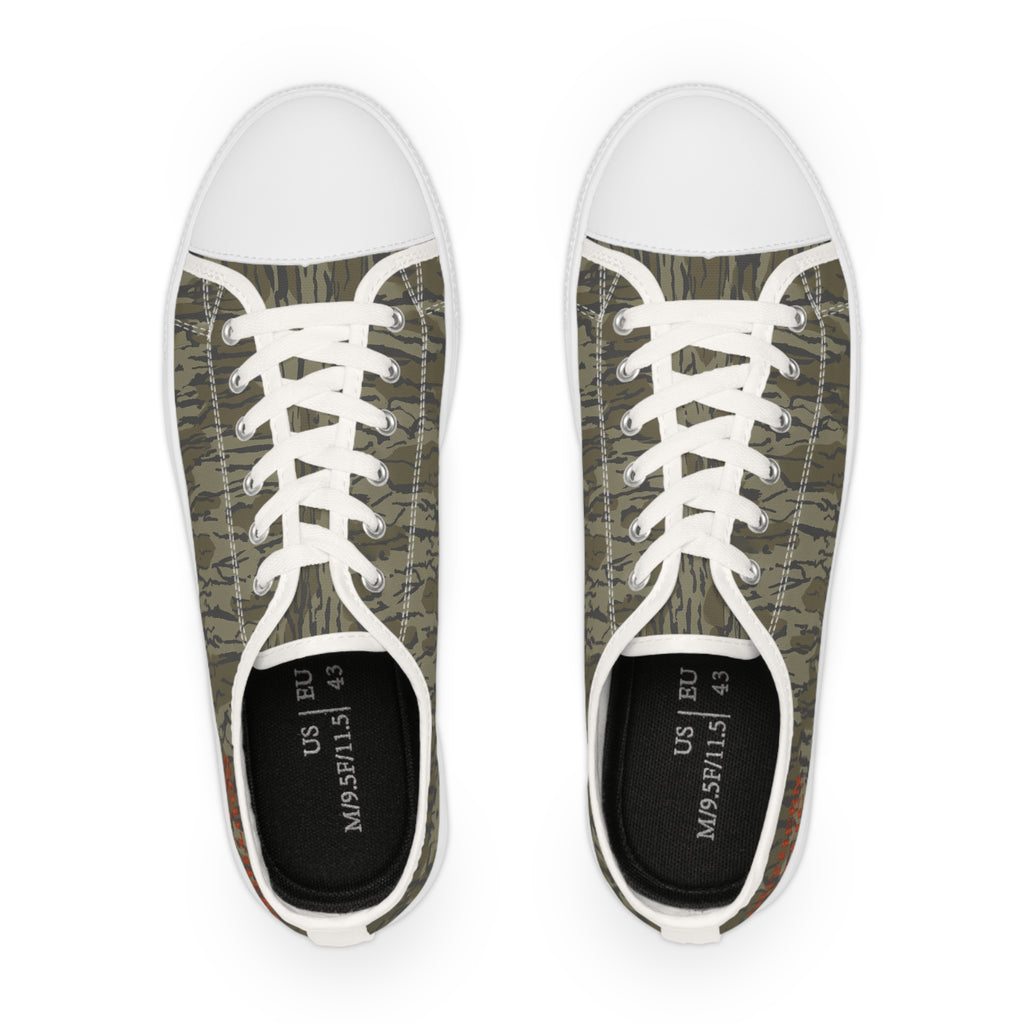 Camo Tiger Stripe Men’s Low Top Sneakers — Rugged Olive Military Style
