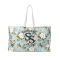 Southern Static Floral Weekender Bag — Blue Vintage Rose Travel Tote