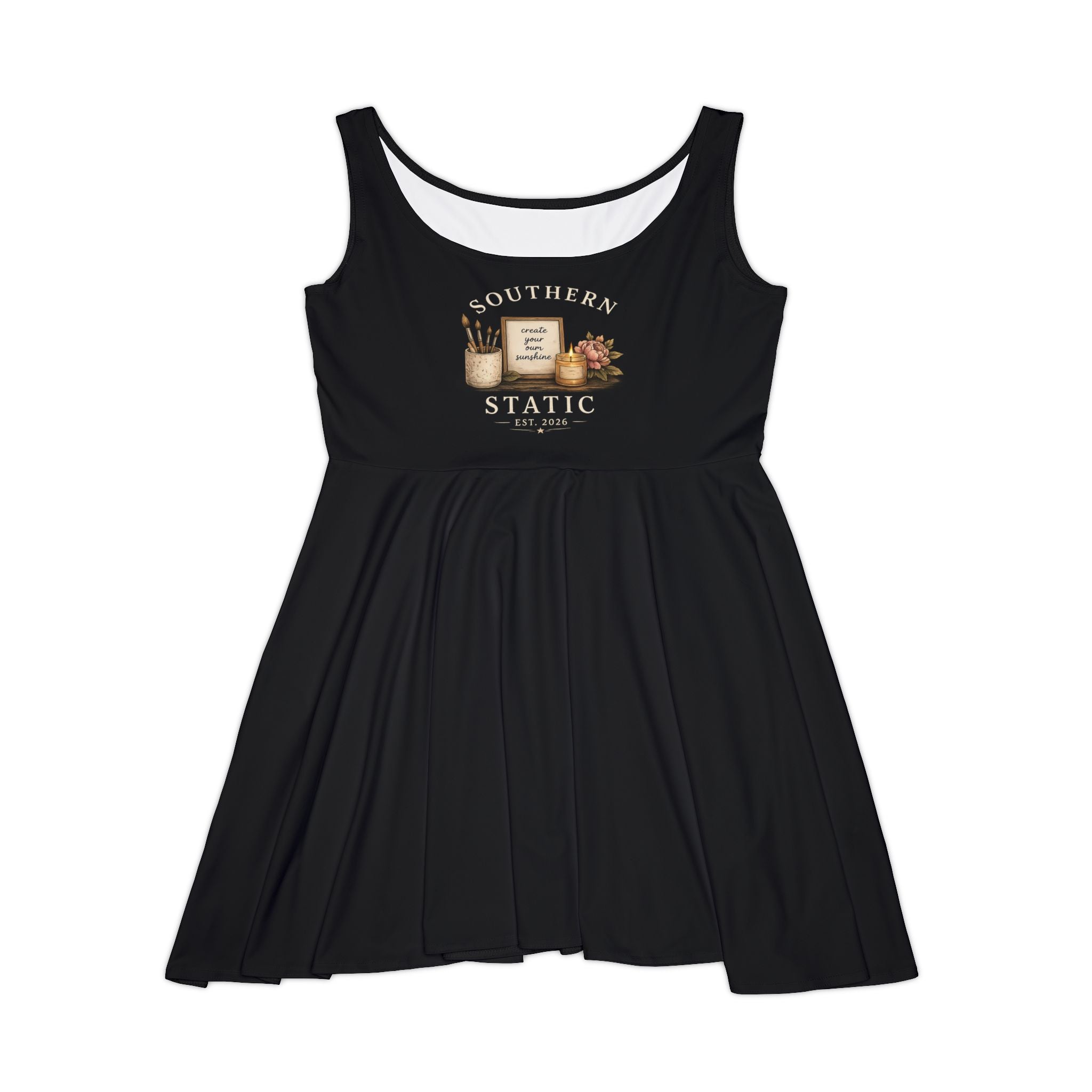 Southern Static Vintage Candle Graphic Skater Dress