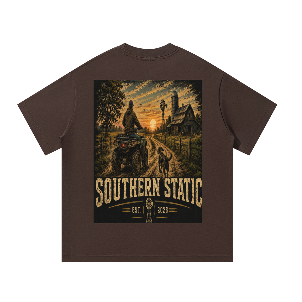 Southern Static – Country Roads & Sunset Rides | Vintage ATV Farm Life Graphic Tee