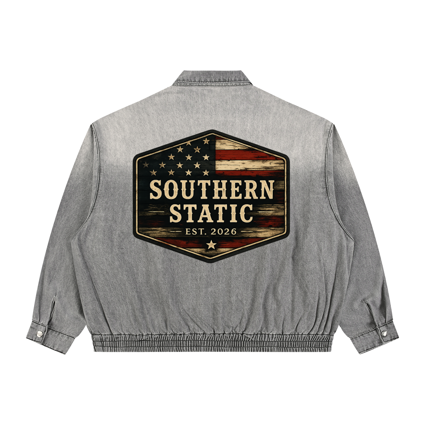 Unisex Vintage Wash Full-Zip Denim Jacket