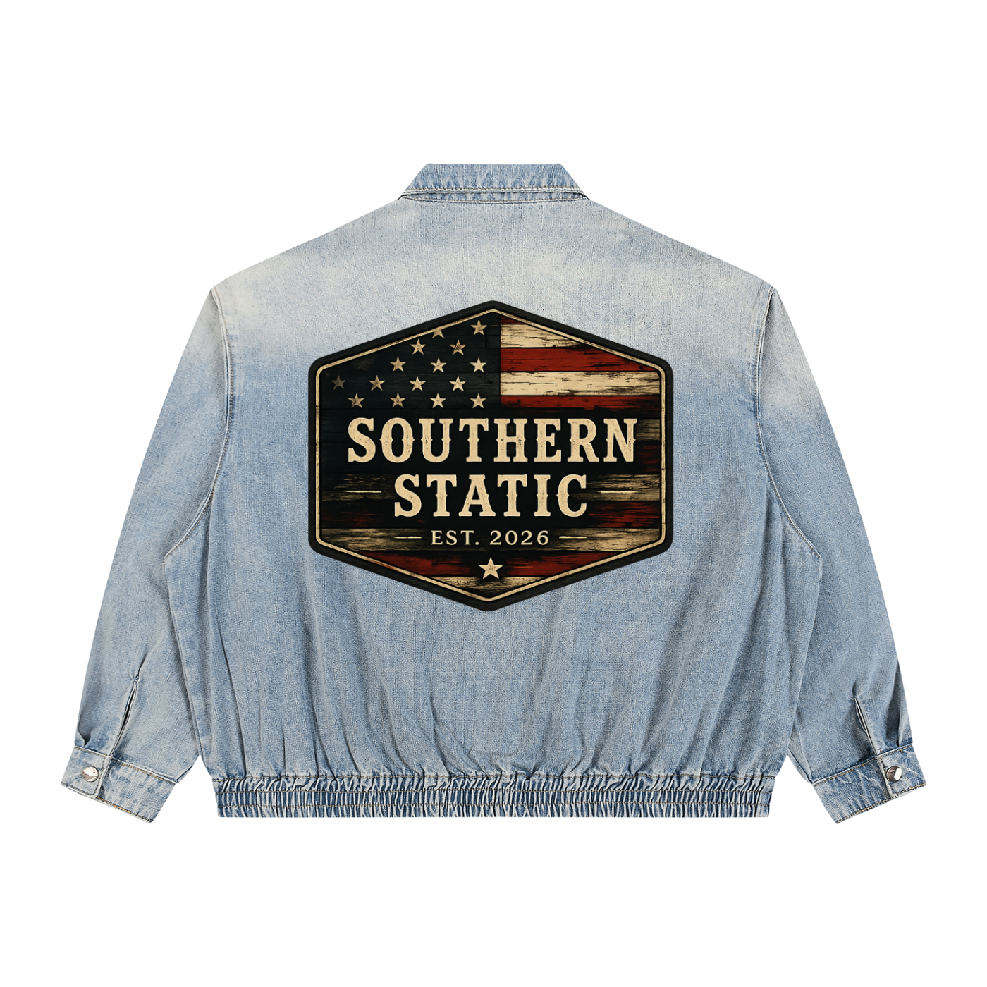 Unisex Vintage Wash Full-Zip Denim Jacket