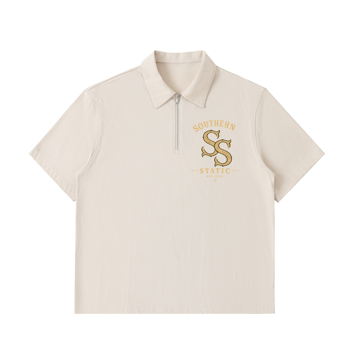 Half-Zip Cotton Polo Shirt