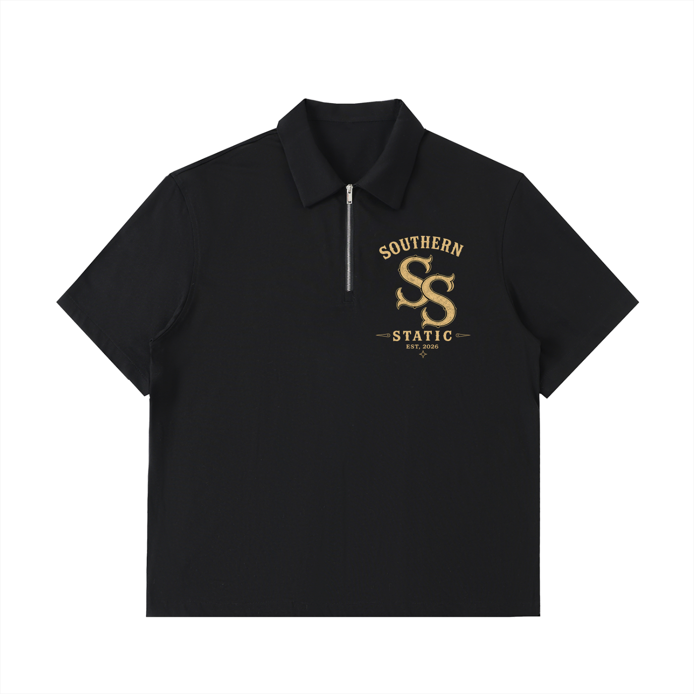 Half-Zip Cotton Polo Shirt