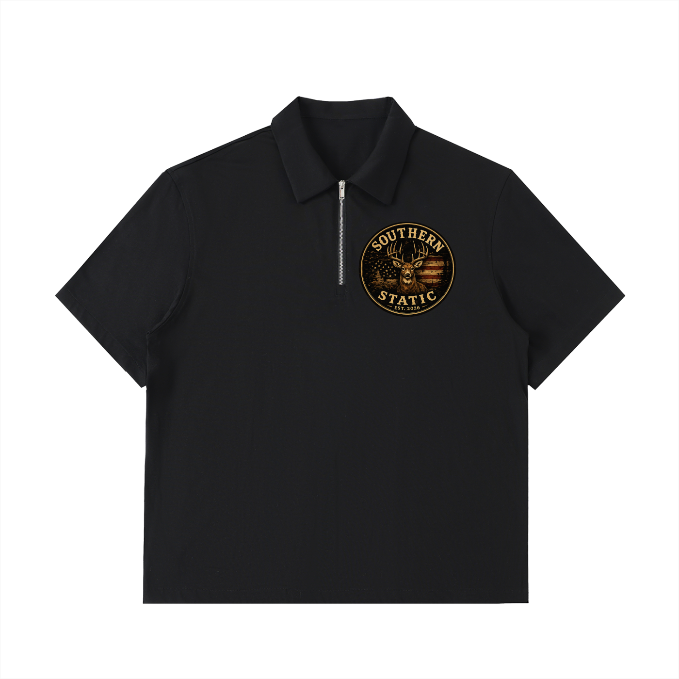Half-Zip Cotton Polo Shirt